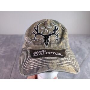 Bone Collector Camo Hat Paramount Outdoors Skull Logo Stretch Fit Cap Distressed
